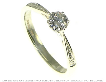 9ct white gold 0.36ct diamond engagement ring