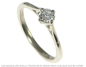 18ct white gold Art Deco inspired 0.40ct diamond engagement ring