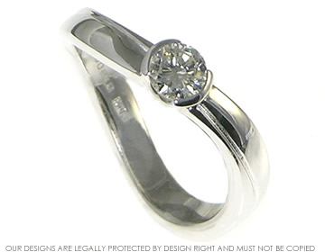 18ct white gold and recycled diamond solitaire engagement ring