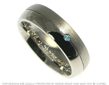 Bespoke 18ct white gold and topaz wedding ring