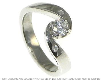 Bespoke palladium and diamond twist engagement ring