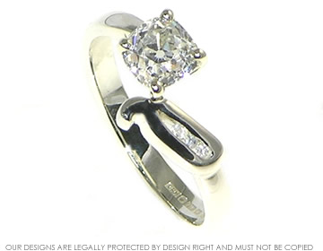 Harriet's 9ct white gold engagament ring using own diamonds 