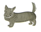 sterling silver lancashire heeler dog inspired brooch