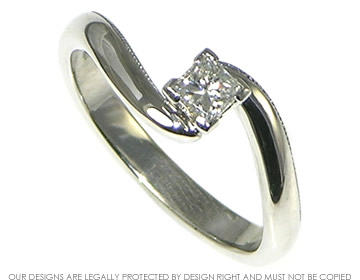 Platinum Engagement with a Princess Cut Diamond