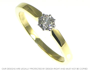 18ct yellow gold ring with 0.26cts brilliant cut H SI recycled diamond