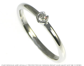 Delicate 2.5mm 9ct white gold diamond solitaire engagement ring