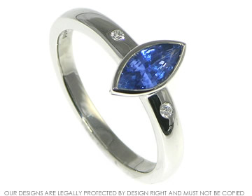 Marquise cut 0.75ct sapphire engagement ring 