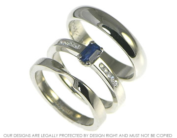 Pair of palladium wedding bands.