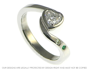 Palladinum engagement ring with a 0.5ct heart shaped diamond 