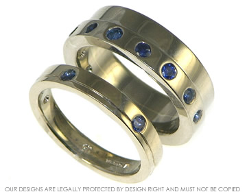 Bespoke 18ct white gold and sapphire dress rings.