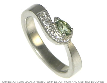 Graham wanted a green sapphire and diamond engagement ring