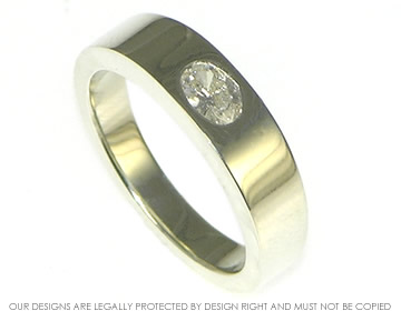 Bespoke 9ct white gold engagement ring with an oval 0.24cts diamond