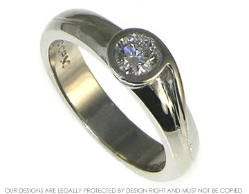 Palladium and diamond engagement ring