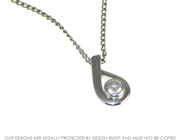 9ct white gold diamond pendant