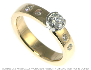 18ct yellow and white gold diamond ring. 