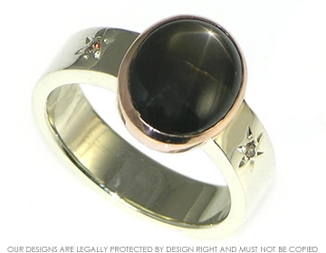 Bespoke star sapphire dress ring.