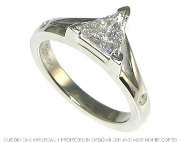 Trilliant diamond and palladium engagement ring