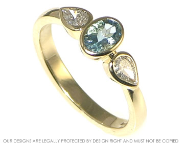 Bespoke Aquamarine and diamond engagement ring 