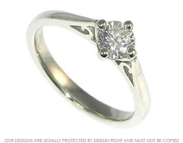 Bespoke palladium solitaire engagement ring 