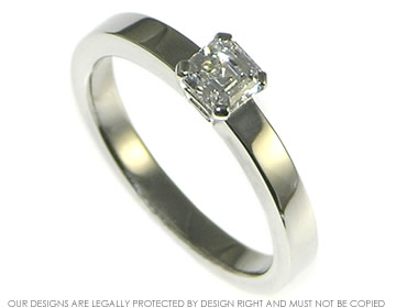 Platinum engagement ring with 0.44ct D VS asscher cut diamond 