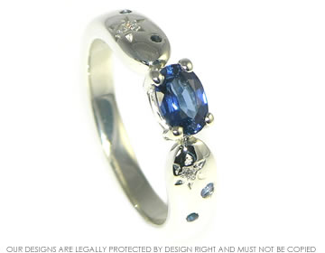 9ct white gold sapphire and diamond engagement ring