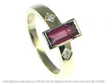 Oliver and Elizabeth wanted a plum tourmaline in their engagement ring