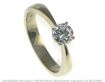 Bespoke 18ct white gold and diamond engagement ring