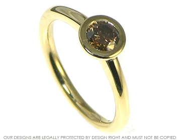 18ct yellow gold and cognac diamond engagement ring