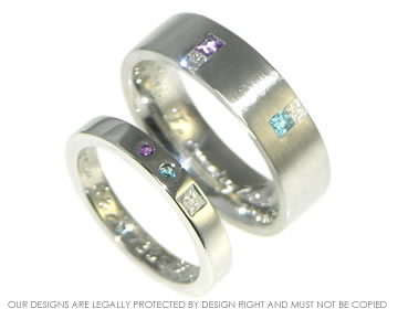 Graham and Judith wanted similar stones in their wedding rings