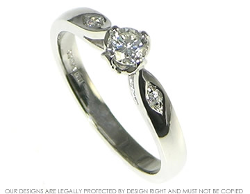 Platinum engagement ring with 0.25ct brilliant cut H SI recycled diamond. 