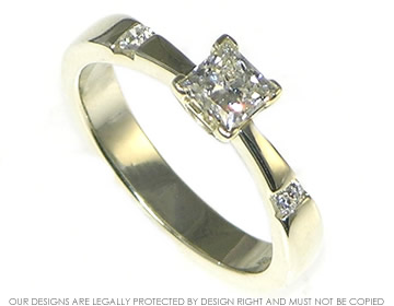 9ct white gold with princess cut diamond engagement ring