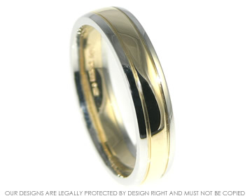 Bespoke platinum and 9ct yellow gold wedding ring