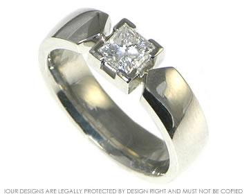 Platinum and princess cut diamond engagement ring