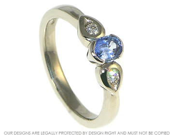 18ct white gold sapphire and diamond engagement ring