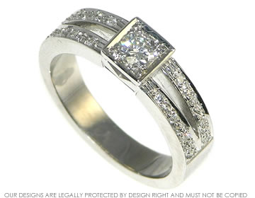 Bespoke 9ct white gold and diamond engagement ring