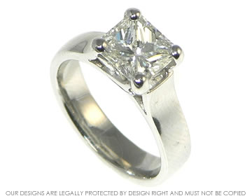 Platinum and diamond solataire engagement ring