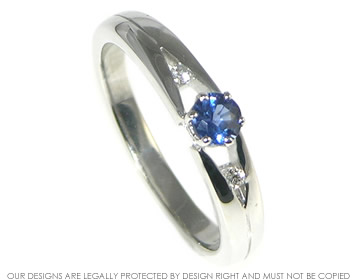 Morton's 9ct white gold sapphire and diamond engagement ring