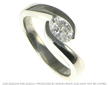 Bespoke platinum oval cut diamond engagement ring