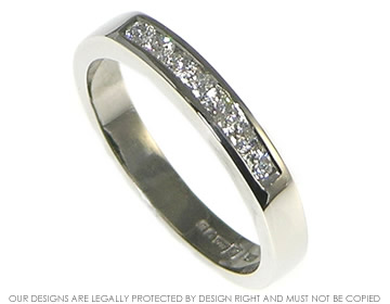 Palladium eternity or engagement ring with brilliant cut H SI diamonds totaling 0.20cts