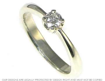 Bespoke 9ct white gold solitaire diamond engagement ring 