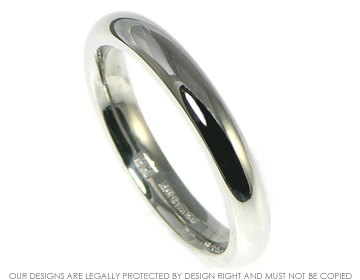 Ladies platinum courting profile wedding band