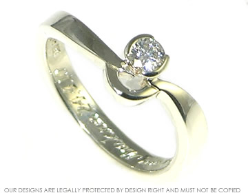 Bespoke 9ct white gold and diamond engagement ring. 