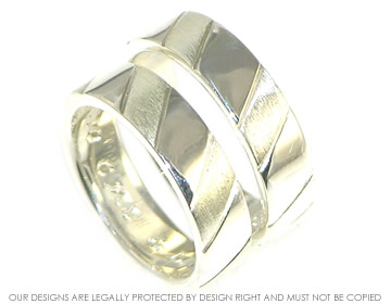 Bespoke pair of sterling silver commitment rings.