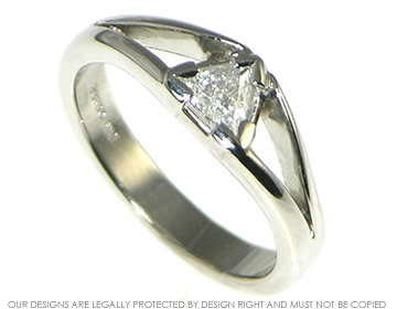 James and Claire's Mountain inspired platinum engagement ring