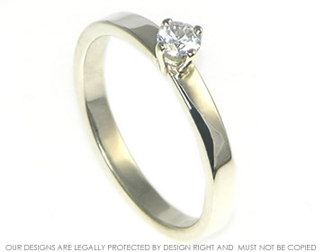 9ct white gold solitaire engagement ring with 3.6mm diamond