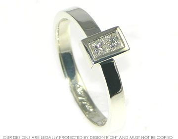 Alae's 9ct white gold engagement ring with channel set diamonds