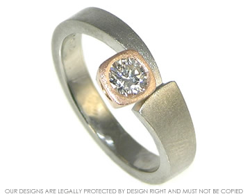 Palladium and 18ct rose gold diamond  engagement ring 