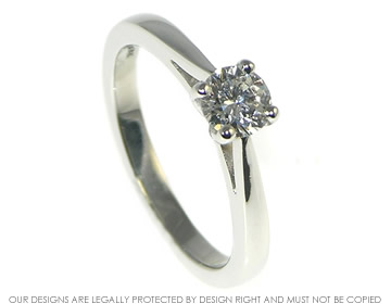 Platinum engagement ring with customers own 0.40ct diamond 