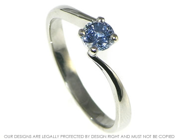 Blue sapphire and white gold dress ring