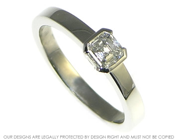 Bespoke palladium and asscher cut diamond engagement ring